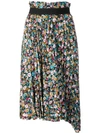 BALENCIAGA PLEATED FLORAL SKIRT