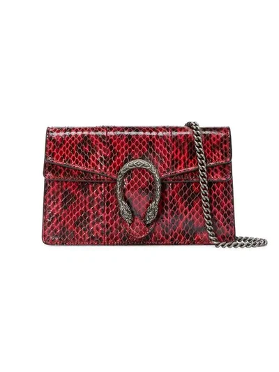 Gucci Dionysus Super Mini Snakeskin Bag In Red