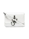 JW ANDERSON JW ANDERSON WHITE AND BLACK ANCHOR LOGO MINI LEATHER CROSS BODY BAG - 白色