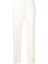 JIL SANDER JIL SANDER CREASED CROPPED TROUSERS - 白色