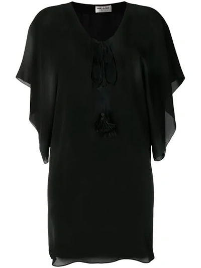 Saint Laurent 沙滩罩衫裙 - 黑色 In Black