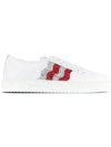Miu Miu Glitter Stripe Sneakers In F0970 White Red