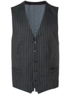 GUCCI GUCCI LOGO PINSTRIPE WAISTCOAT - 灰色