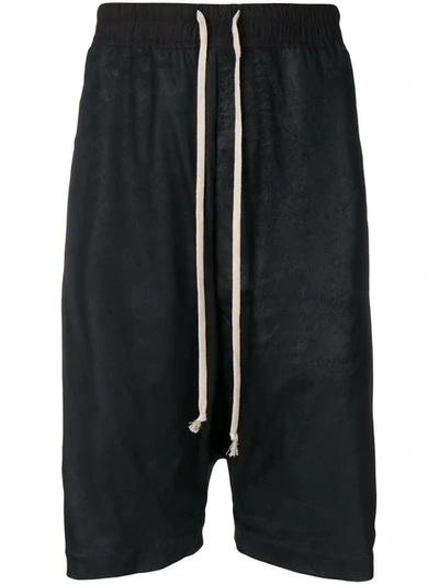 Rick Owens Oversized Leather Shorts - 黑色 In Black