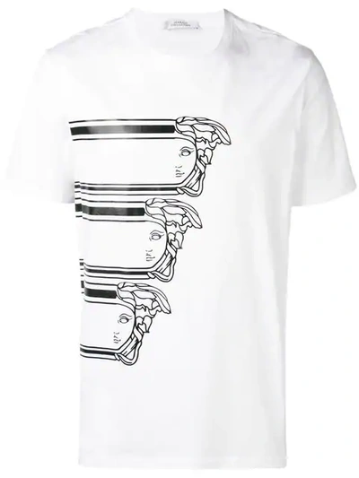 Versace Men's Short Sleeve T-shirt Crew Neckline Jumper Regular In White