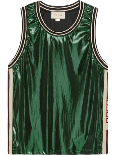 Gucci Laminated Jersey Tank - 绿色 In Green