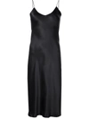Nili Lotan Plunge Neck Slip Dress In Black