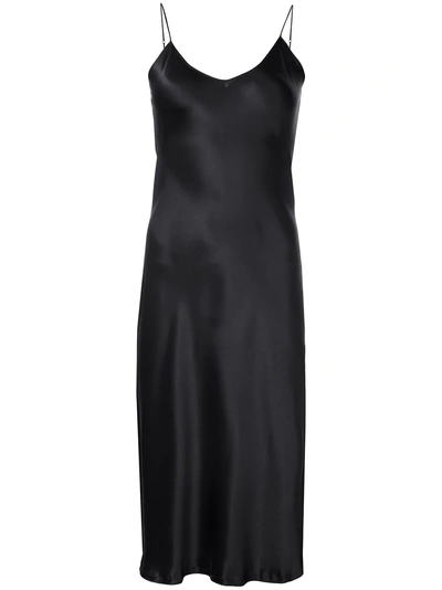 Nili Lotan Plunge Neck Slip Dress In Black