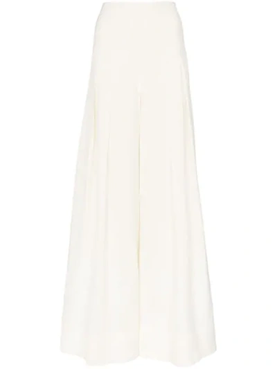 Jacquemus High Waisted Wide Leg Pleated Trousers - 白色 In White