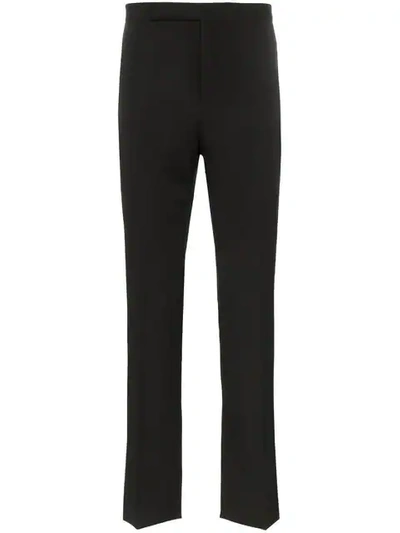 Saint Laurent Pressed-crease Tailored Trousers In 1000 Black