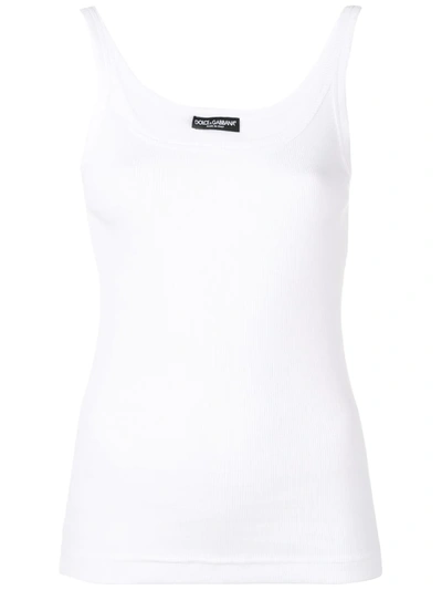 Dolce & Gabbana Fine-ribbed Tank Top In White