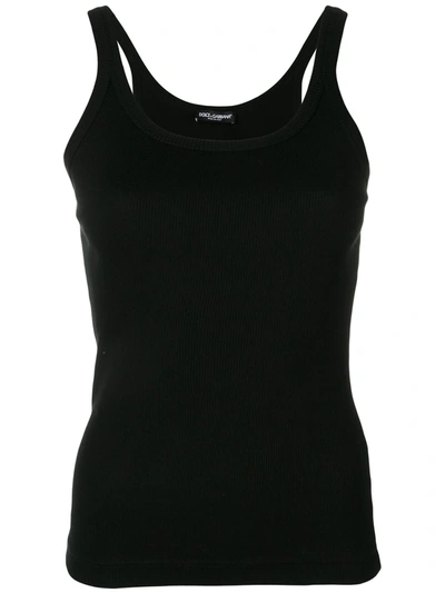 Dolce & Gabbana Ribbed Tank Top In Black