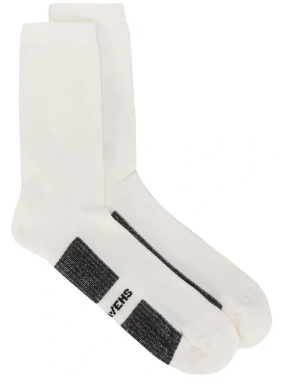Rick Owens Intarsia-knit Socks - 白色 In White