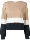 BRUNELLO CUCINELLI SLOUCHY COLOUR BLOCK SWEATER