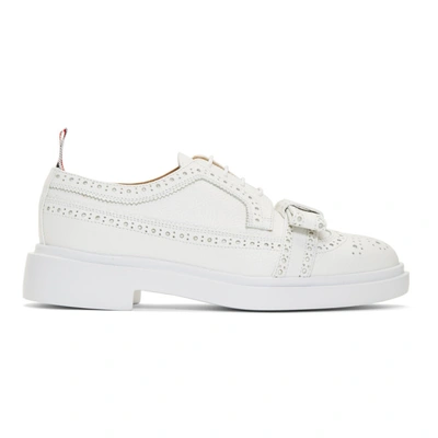 Thom Browne White Classic Longwing Brogues In 100 White