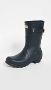 Hunter Original Short Waterproof Rain Boot In Navy
