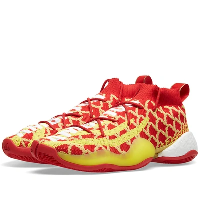 Adidas Originals Adidas By Pharrell Williams Red And Yellow X Pharell Williams Cny Byw Cotton Low Top Sneakers In Multicoloured