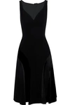 ELIE TAHARI ELIE TAHARI WOMAN ZARIA CREPE, SATIN AND VELVET DRESS BLACK,3074457345620154305