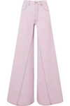 GANNI GANNI WOMAN HIGH-RISE WIDE-LEG JEANS LILAC,3074457345620054848