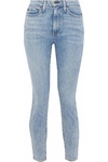 ALICE AND OLIVIA ALICE + OLIVIA WOMAN GOOD CROPPED HIGH-RISE SKINNY JEANS LIGHT DENIM,3074457345619700210