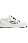 Jimmy Choo Miami Chalk Nappa Leather Sneakers With Logo Embossed Leather In White