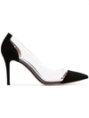 Gianvito Rossi 85mm Transparent-panel Pumps In Black