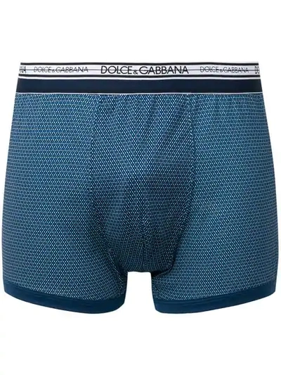 Dolce & Gabbana Micro Pattern Boxers In Blue