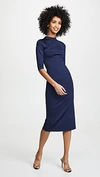 ALICE AND OLIVIA DELORA FITTED MOCK NECK DRESS