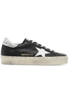 GOLDEN GOOSE HI STAR DISTRESSED LEATHER SNEAKERS