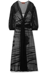 MISSONI LAYERED WRAP-EFFECT OPEN-KNIT MIDI DRESS