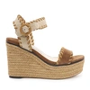 JIMMY CHOO ABIGAIL 100 Natural Mix Suede Chunky Wedges with Whipstitching,ABIGAIL100DWW S