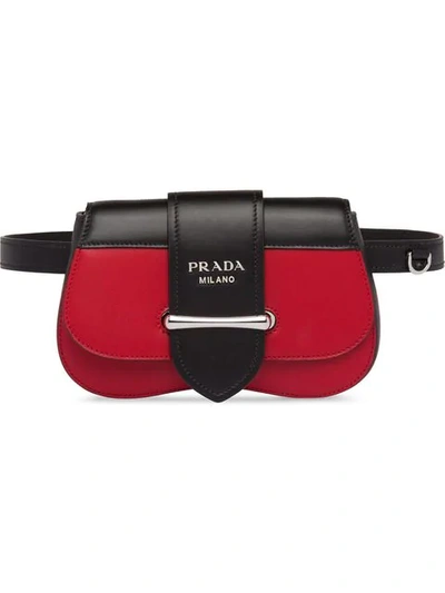 Prada Sidonie Leather Belt Bag In Red