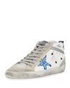 GOLDEN GOOSE MID STAR DOT LEATHER/SUEDE WING-TIP SNEAKERS,PROD218310098