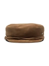 MAISON MICHEL BROWN ABBY SUEDE SAILOR CAP