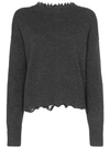 HELMUT LANG DISTRESSED LONG SLEEVE WOOL