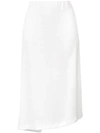 Poiret Asymmetric Midi Skirt In White