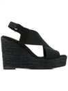 Castaã±er Federica Wedge Espadrilles In Black