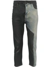 RICK OWENS DRKSHDW RICK OWENS DRKSHDW PATCH CROPPED JEANS - 黑色