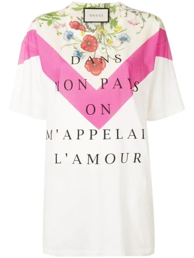 Gucci Dans Mon Pays On M'appelai L'amour T-shirt In White