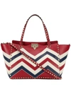 VALENTINO GARAVANI VALENTINO VALENTINO GARAVANI ROCKSTUD TRAPEZE TOTE - RED
