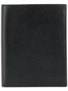 Prada Logo Bifold Wallet - Black In Black