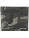 PRADA PRADA CAMOUFLAGE PRINT BIFOLD WALLET - GREEN