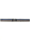 Prada Striped Clasp Buckle Belt Elastic Cotton In Multi