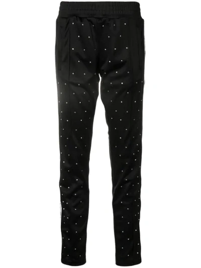 Chiara Ferragni Crystal Embellished Track Trousers In Black