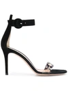 GIANVITO ROSSI GIANVITO ROSSI LEOPARD PRINT VINYL STRAP SANDALS - 黑色