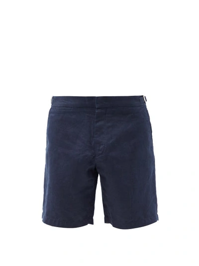 Orlebar Brown Norwich Slim-fit Linen Shorts In Blue