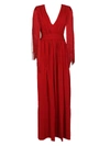 Alberta Ferretti Side Slit Dress In Red