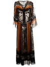 Alberta Ferretti Boho Maxi Dress In Multicolor