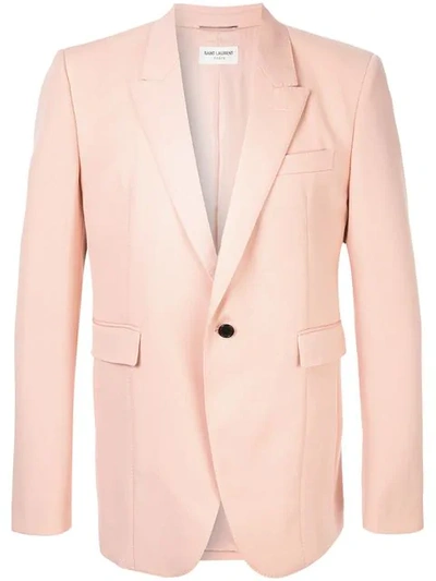 Saint Laurent Pink Slim-fit Virgin Wool Blazer