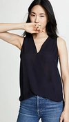 L AGENCE MILA DRAPED SLEEVELESS BLOUSE